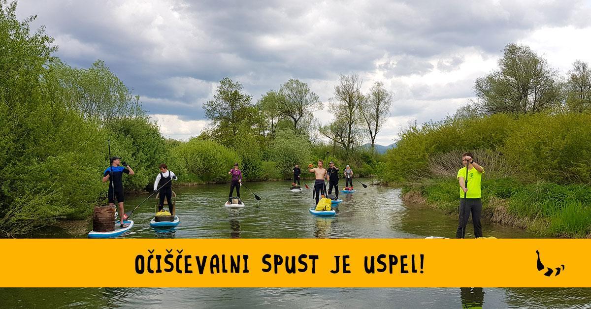 V očiščevalnem spustu s supi po reki Ižici zbrali cca 50 kg smeti - Bananaway