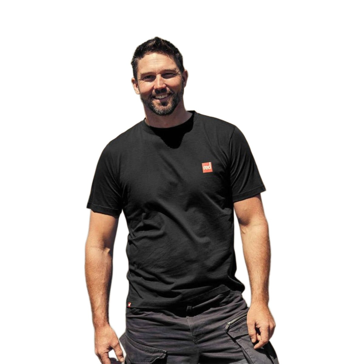 Red Original Estuary T-shirt, black, with chest logo