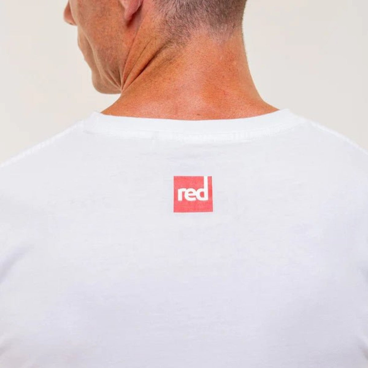 Red Original Estuary T-shirt, white, back view