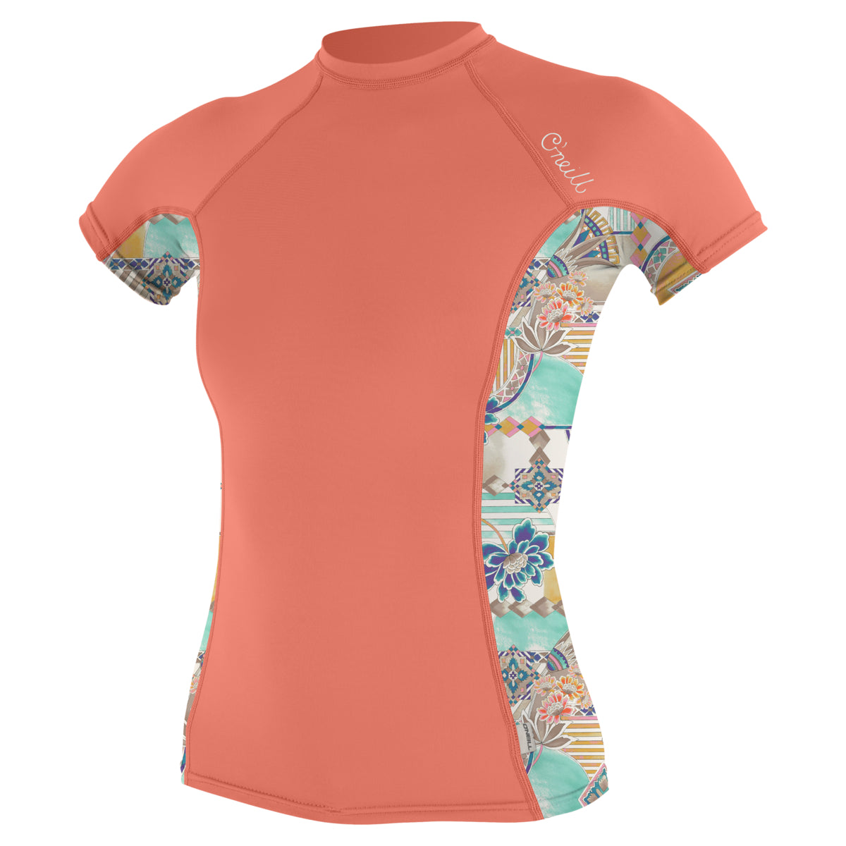 Plavalna majica O'Neill Side Print S/S, oranžna, ženska
