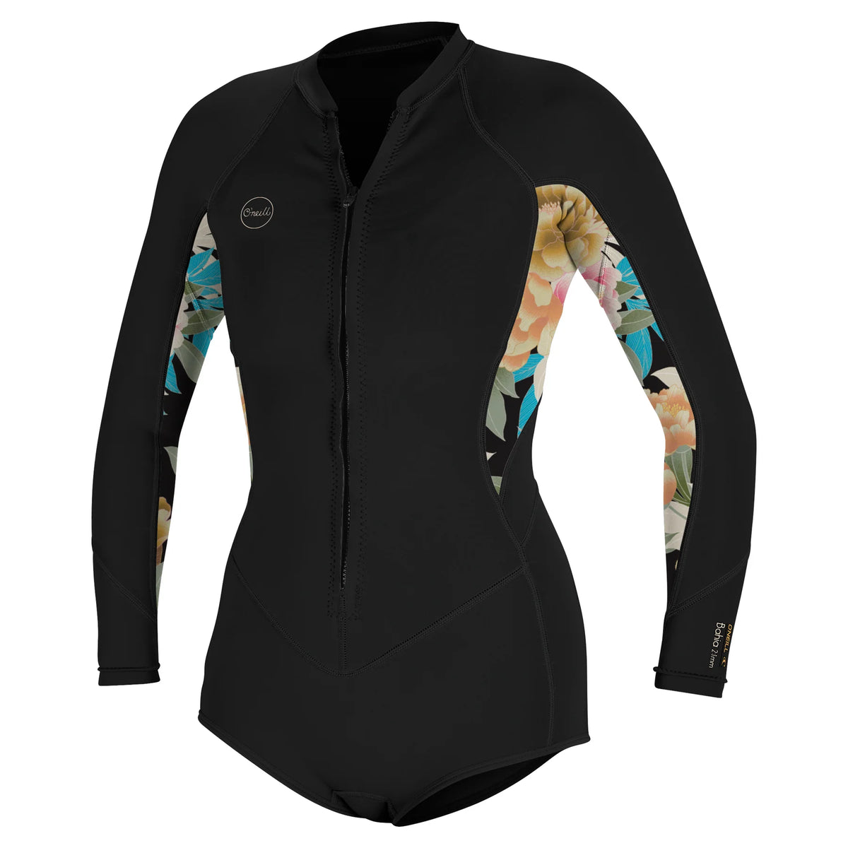 Kratek neopren z dolgimi rokavi O'Neill Bahia 2/1 mm front zip, pogled spredaj