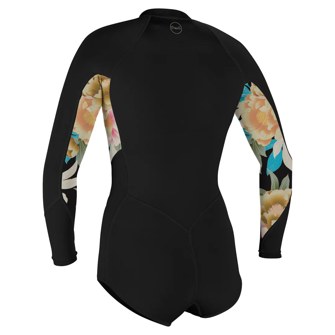 Kratek neopren z dolgimi rokavi O'Neill Bahia 2/1 mm front zip, pogled zadaj